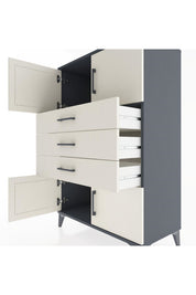 Hyperion Dolap Tek Raflı 3 Çekmeceli 4 Kapaklı 88x44x134 - S51M098V4B