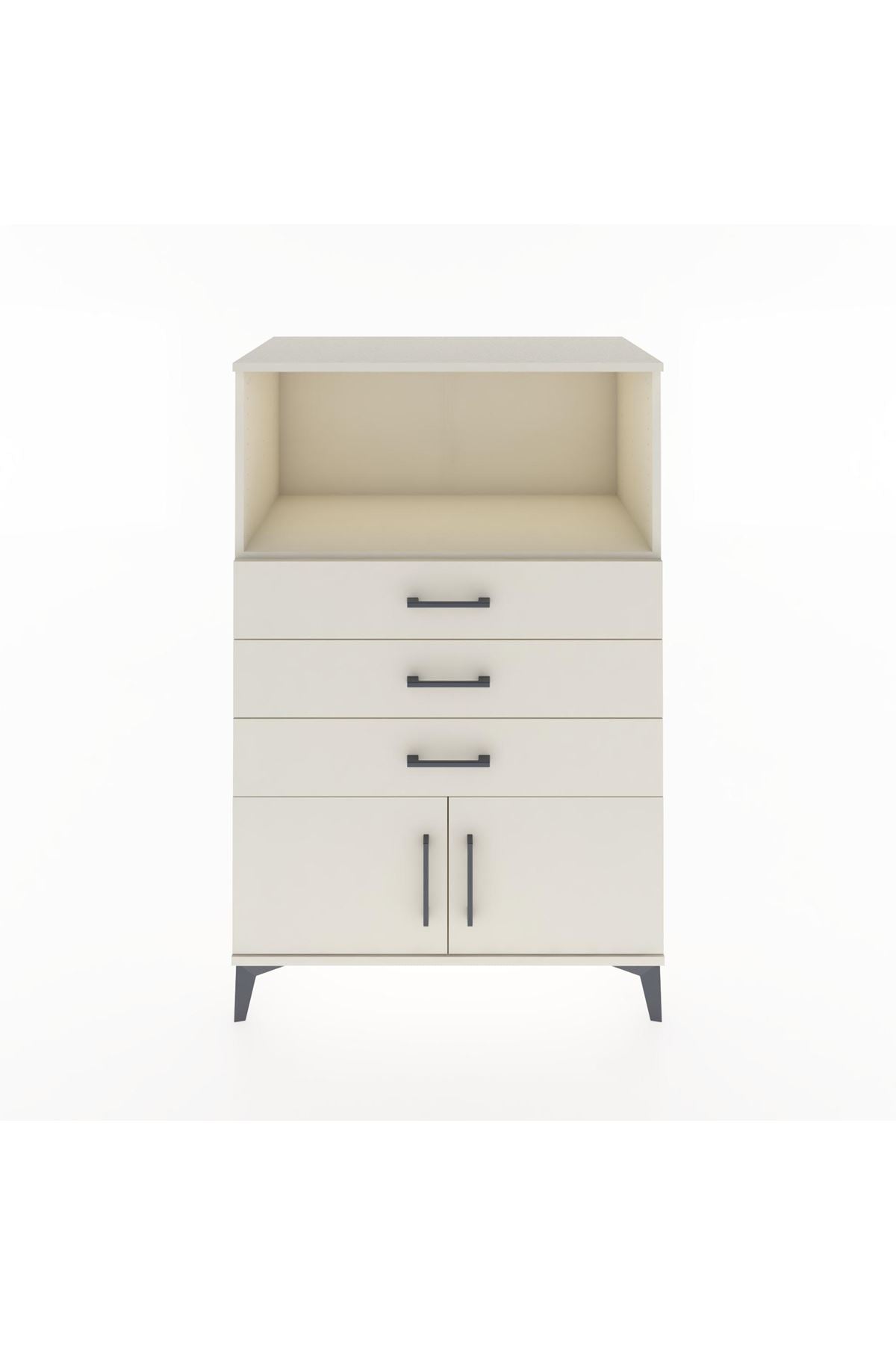 Hyperion Dolap Tek Raflı 3 Çekmeceli 2 Kapaklı 88x44x134 - S51M099V1B