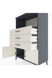 Hyperion Dolap Tek Raflı 3 Çekmeceli 2 Kapaklı 88x44x134 - S51M099V4B