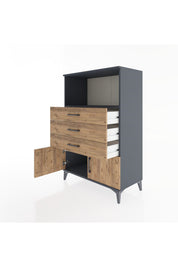 Hyperion Dolap Tek Raflı 3 Çekmeceli 2 Kapaklı 88x44x134 - S51M099V6B