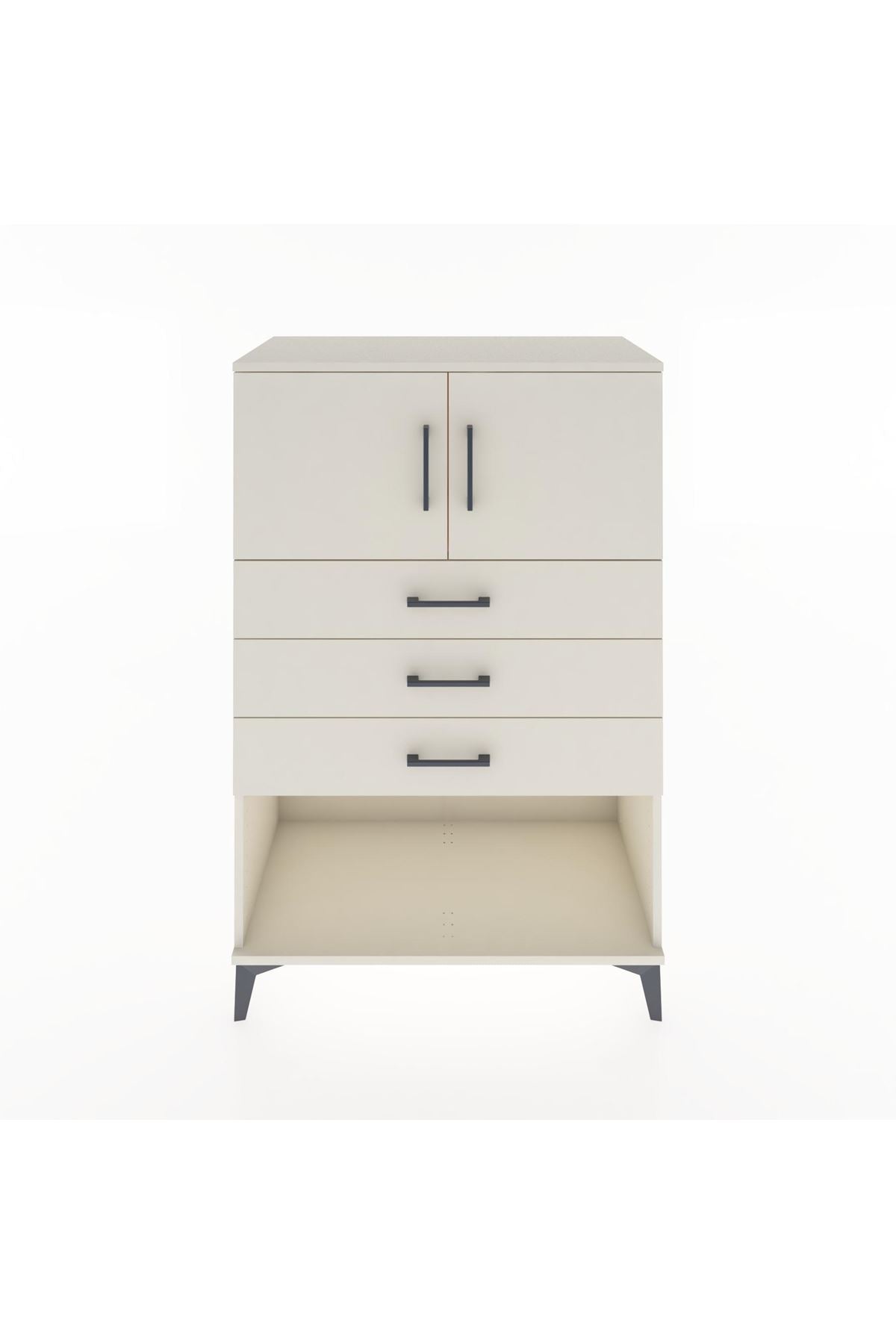 Hyperion Dolap Tek Raflı 3 Çekmeceli 2 Kapaklı 88x44x134 - S51M100V1B