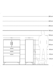 Hyperion Dolap Tek Raflı 3 Çekmeceli 2 Kapaklı 88x44x134 - S51M100V5B