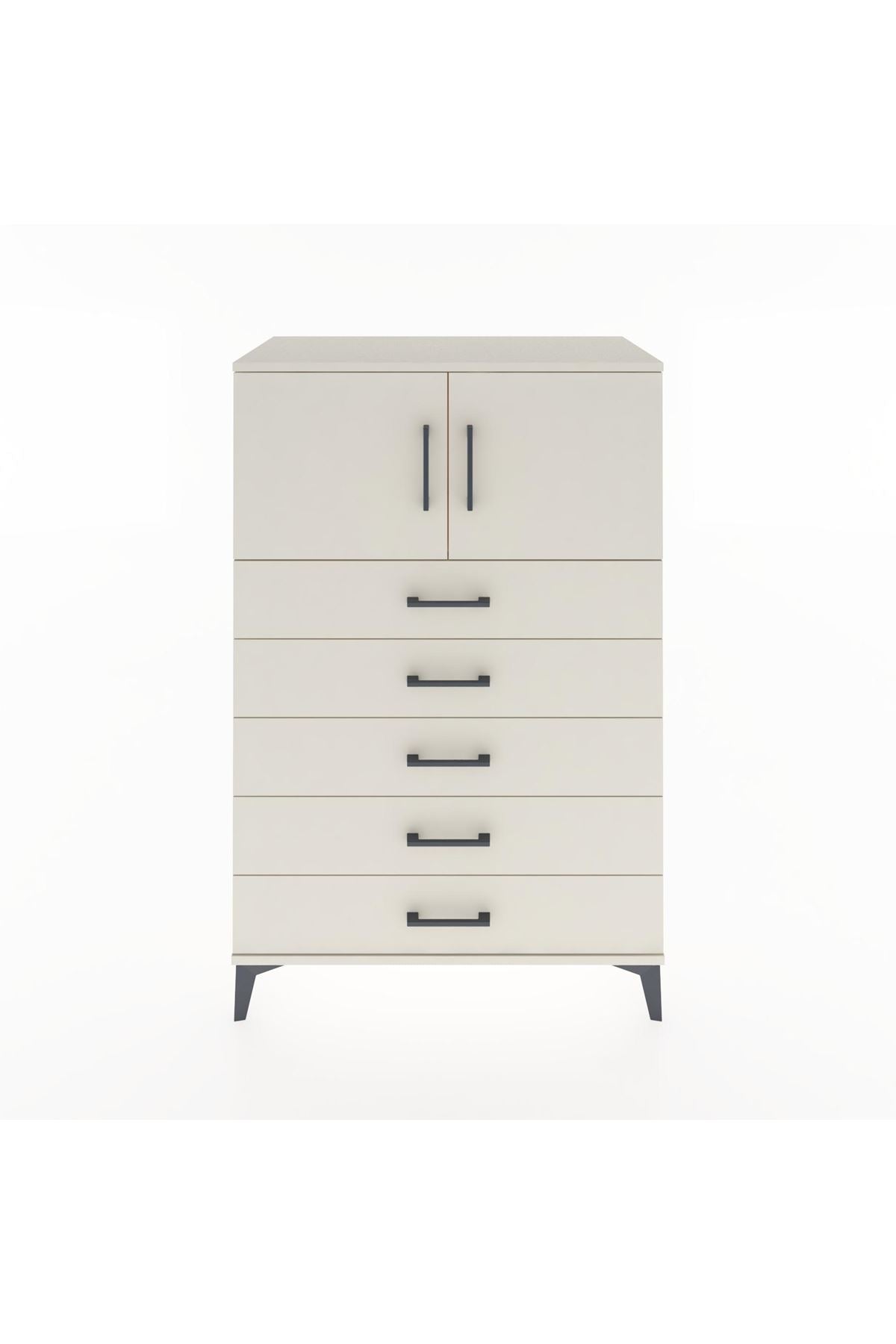 Hyperion Dolap Tek Raflı 5 Çekmeceli 2 Kapaklı 88x44x134 - S51M102V1B