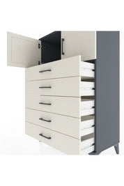 Hyperion Dolap Tek Raflı 5 Çekmeceli 2 Kapaklı 88x44x134 - S51M102V4B