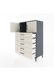 Hyperion Dolap Tek Raflı 5 Çekmeceli 2 Kapaklı 88x44x134 - S51M102V4B