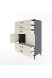 Hyperion Dolap Tek Raflı 5 Çekmeceli 2 Kapaklı 88x44x134 - S51M104V4B