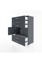 Hyperion Dolap Tek Raflı 5 Çekmeceli 2 Kapaklı 88x44x134 - S51M104V5B