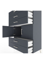 Hyperion Dolap Tek Raflı 5 Çekmeceli 2 Kapaklı 88x44x134 - S51M104V5B