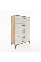 Hyperion Dolap Tek Raflı 5 Çekmeceli 2 Kapaklı 88x44x134 - S51M104V7B