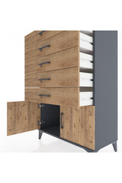Hyperion Dolap 5 Çekmeceli 2 Kapaklı 88x44x134 - S51M105V6B