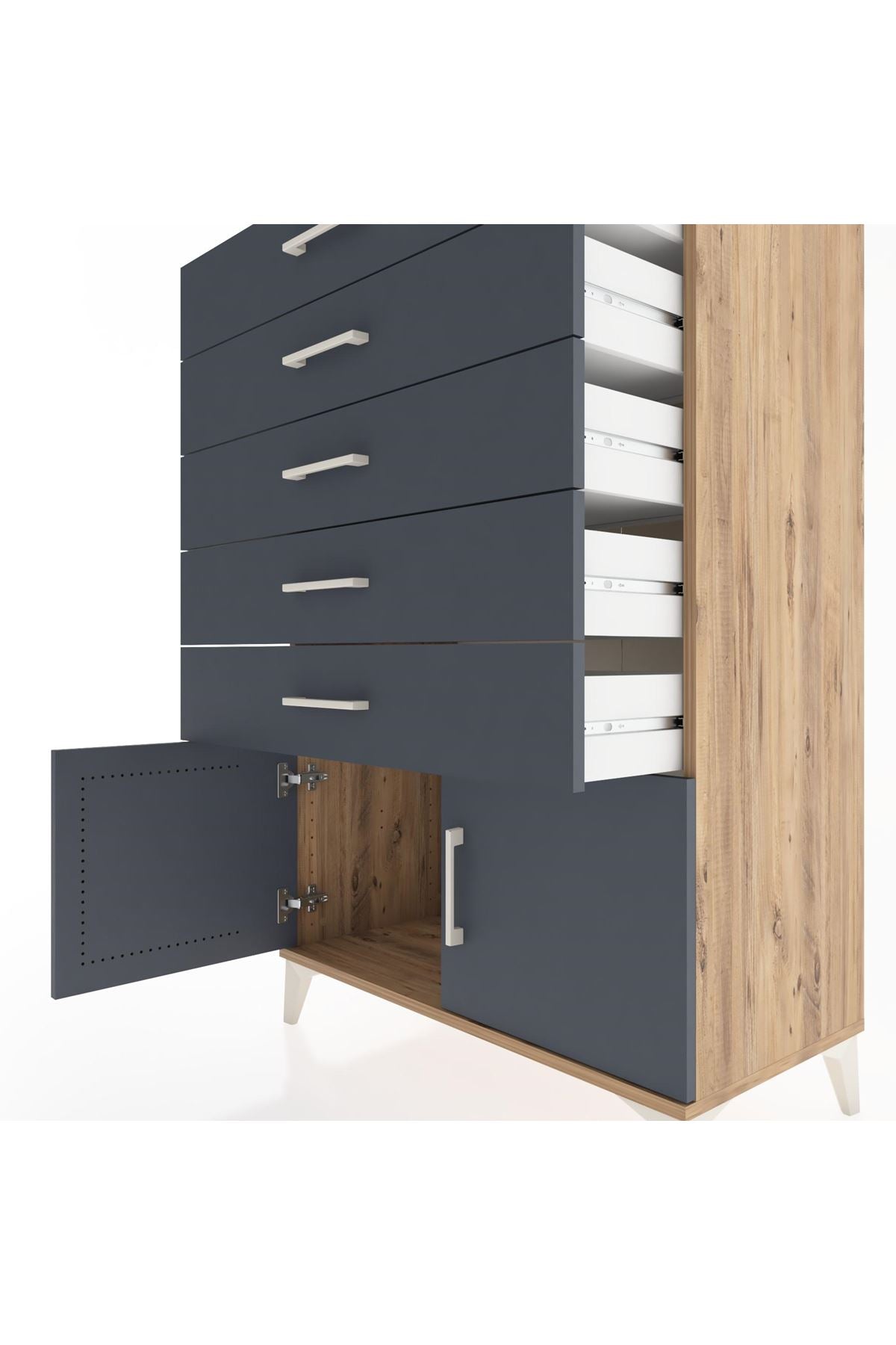 Hyperion Dolap 5 Çekmeceli 2 Kapaklı 88x44x134 - S51M105V8B