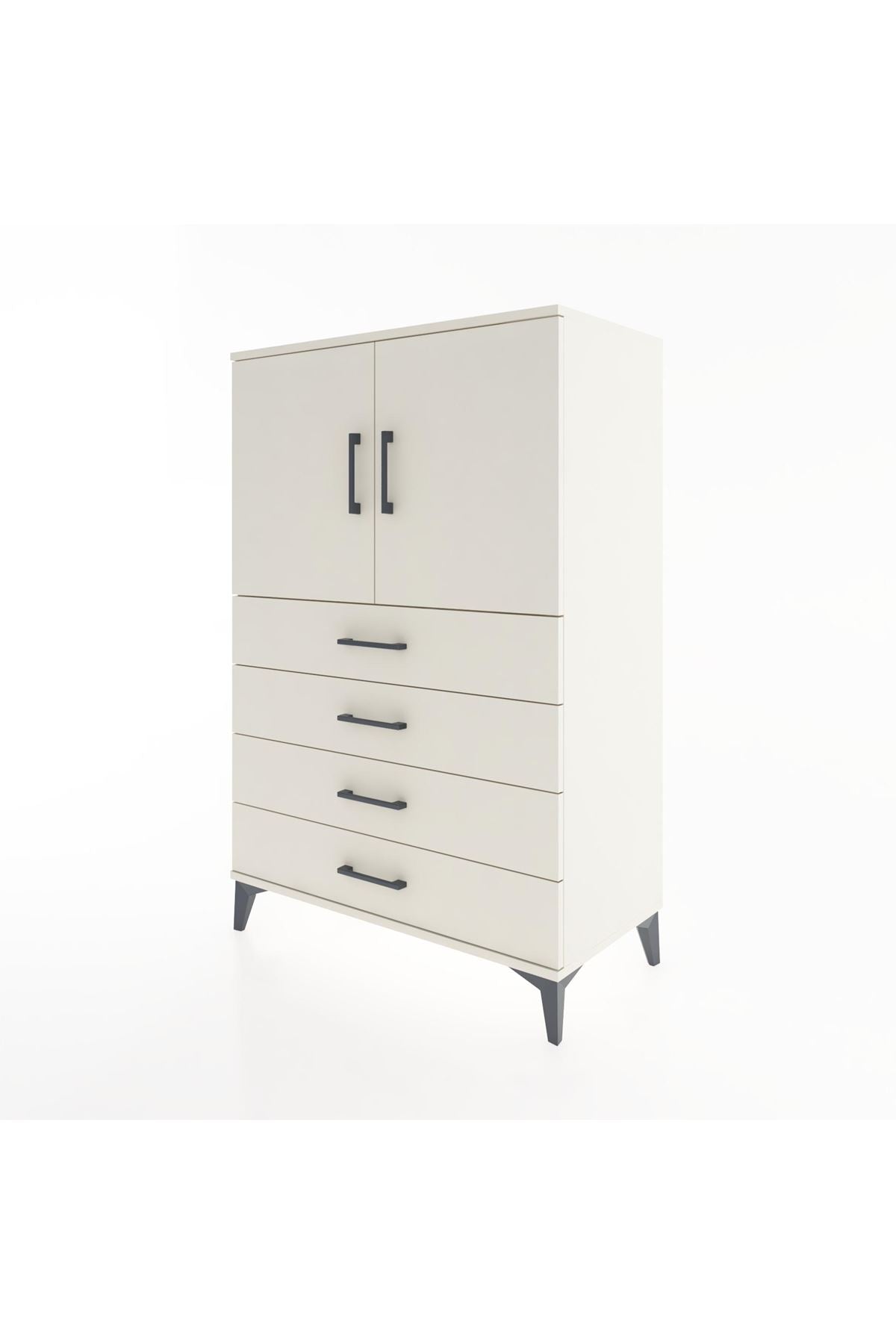 Hyperion Dolap 2 Raflı 4 Çekmeceli 2 Kapaklı 88x44x134 - S51M106V1B