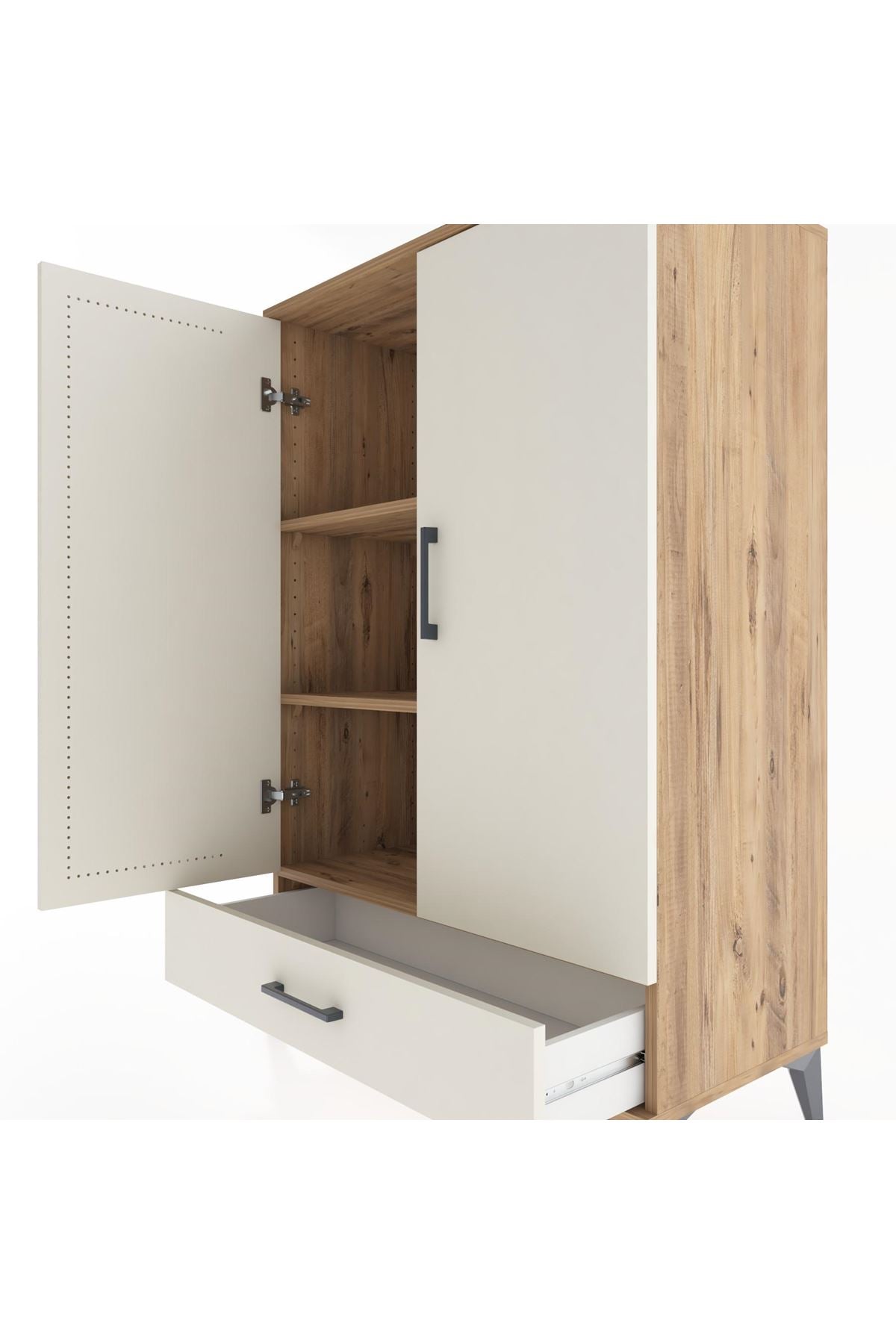 Hyperion Dolap 3 Raflı Tek Çekmeceli 2 Kapaklı 88x44x134 - S51M073V7B