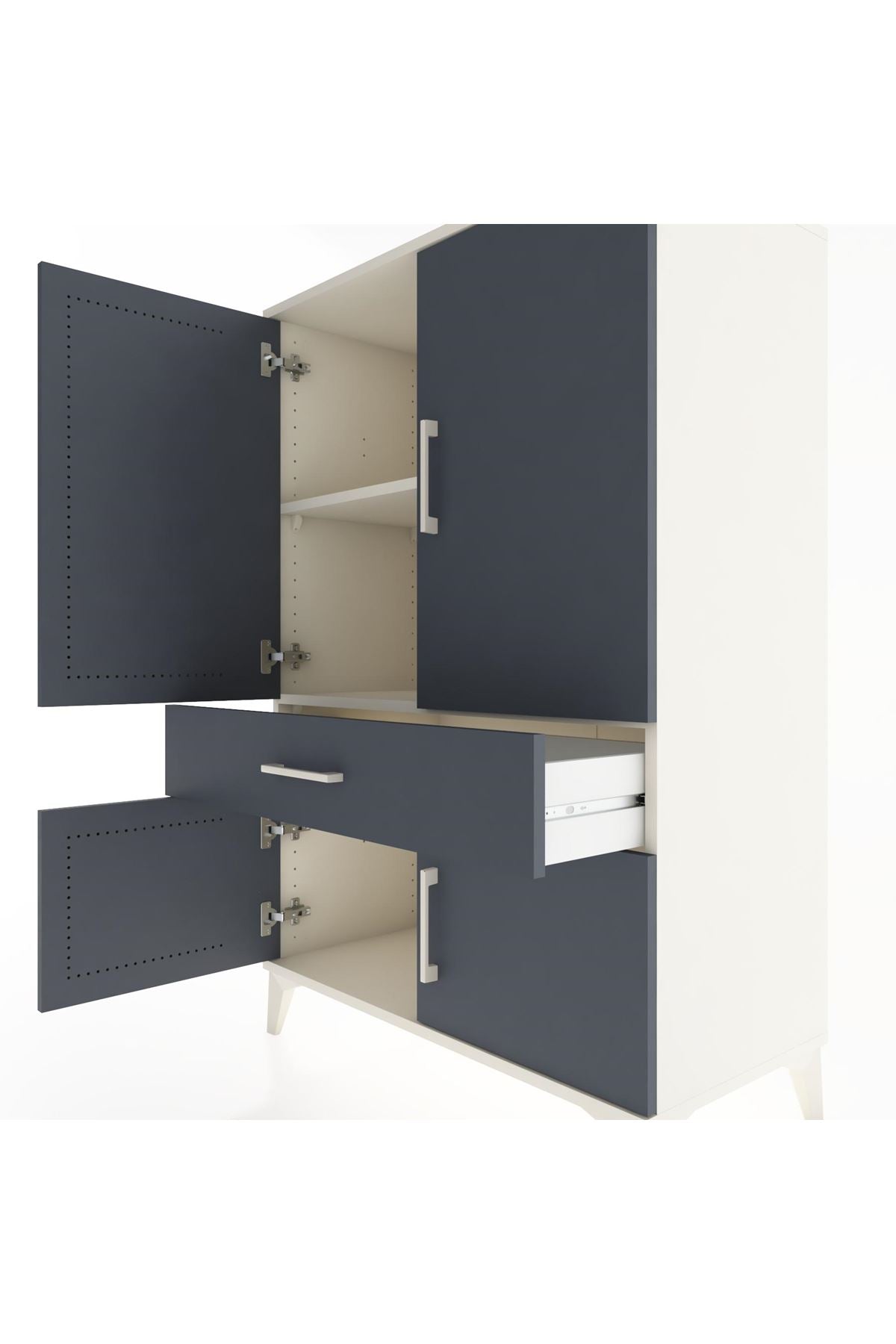 Hyperion Dolap 2 Raflı Tek Çekmeceli 4 Kapaklı 88x44x134 - S51M074V2B
