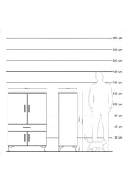 Hyperion Dolap 2 Raflı Tek Çekmeceli 4 Kapaklı 88x44x134 - S51M074V3B