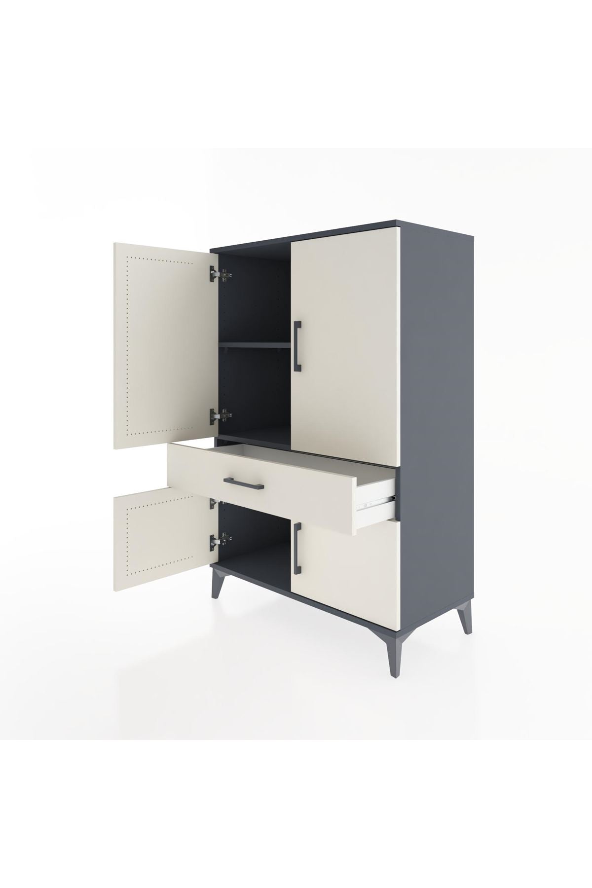 Hyperion Dolap 2 Raflı Tek Çekmeceli 4 Kapaklı 88x44x134 - S51M074V4B