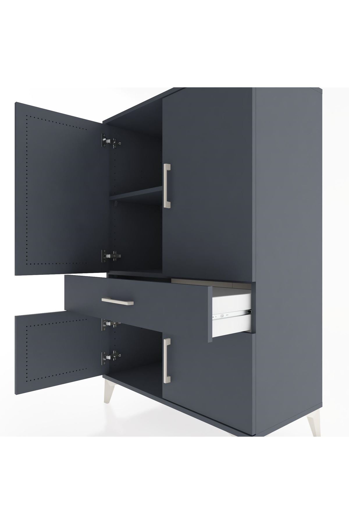 Hyperion Dolap 2 Raflı Tek Çekmeceli 4 Kapaklı 88x44x134 - S51M074V5B