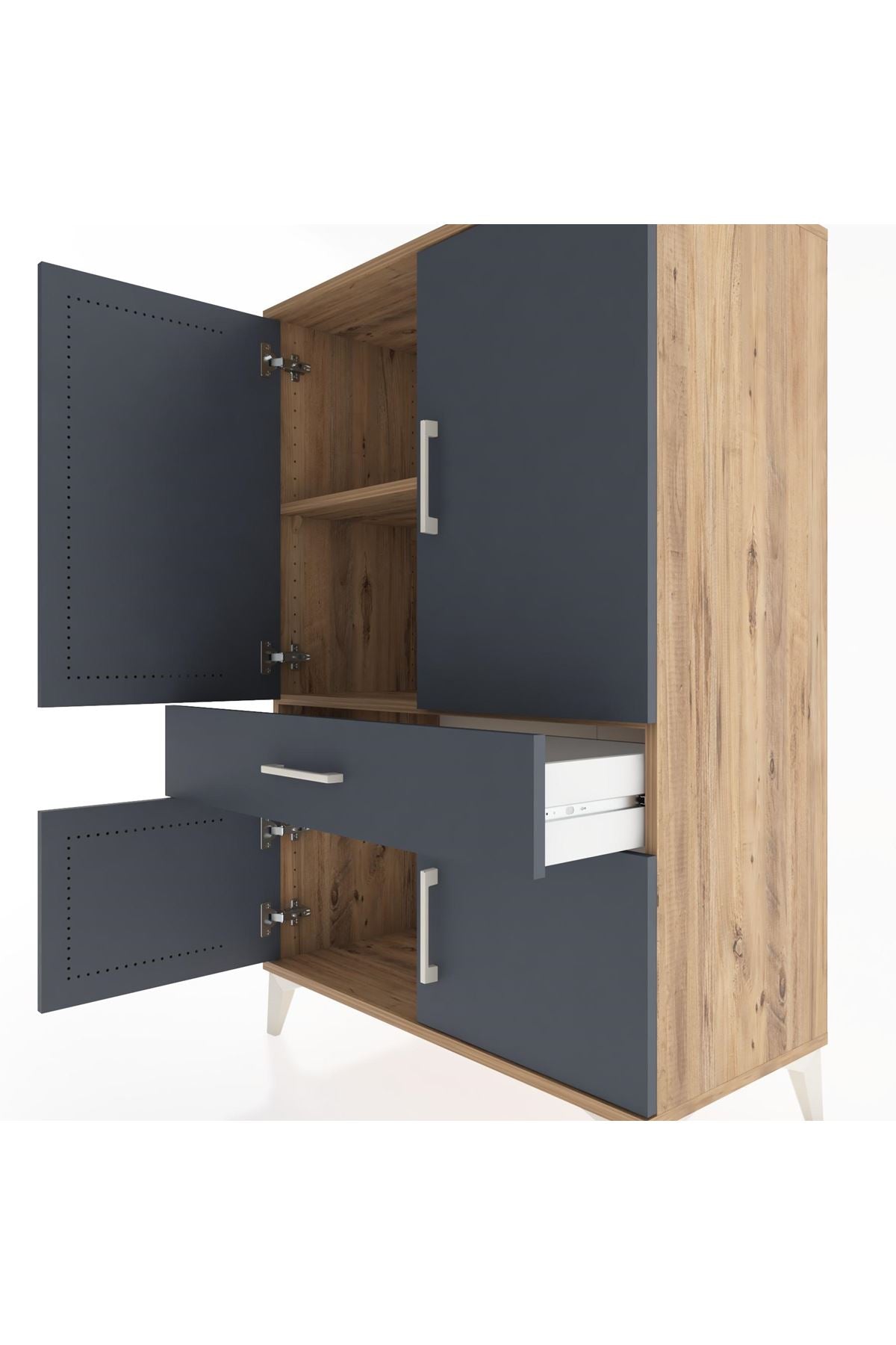 Hyperion Dolap 2 Raflı Tek Çekmeceli 4 Kapaklı 88x44x134 - S51M074V8B