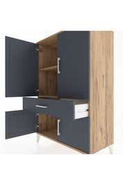 Hyperion Dolap 2 Raflı Tek Çekmeceli 4 Kapaklı 88x44x134 - S51M074V8B