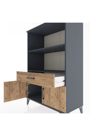 Hyperion Dolap 2 Raflı Tek Çekmeceli 2 Kapaklı 88x44x134 - S51M075V6B