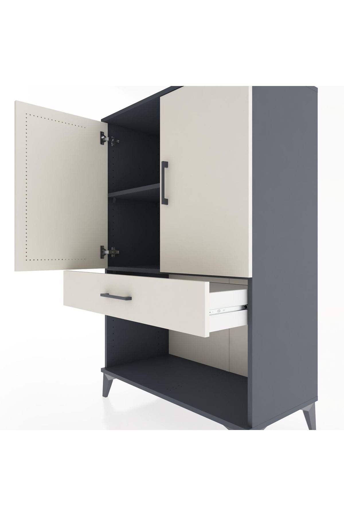 Hyperion Dolap 2 Raflı Tek Çekmeceli 2 Kapaklı 88x44x134 - S51M076V4B