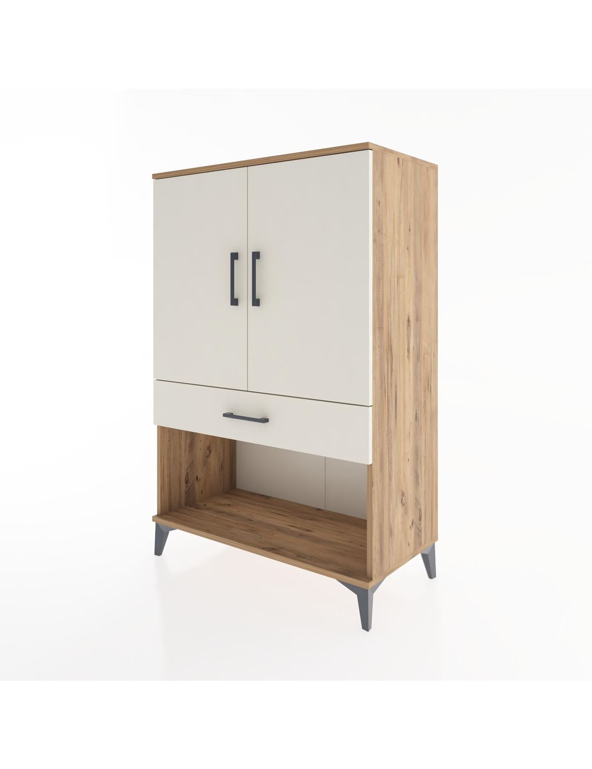 Hyperion Dolap 2 Raflı Tek Çekmeceli 2 Kapaklı 88x44x134 - S51M076V7B