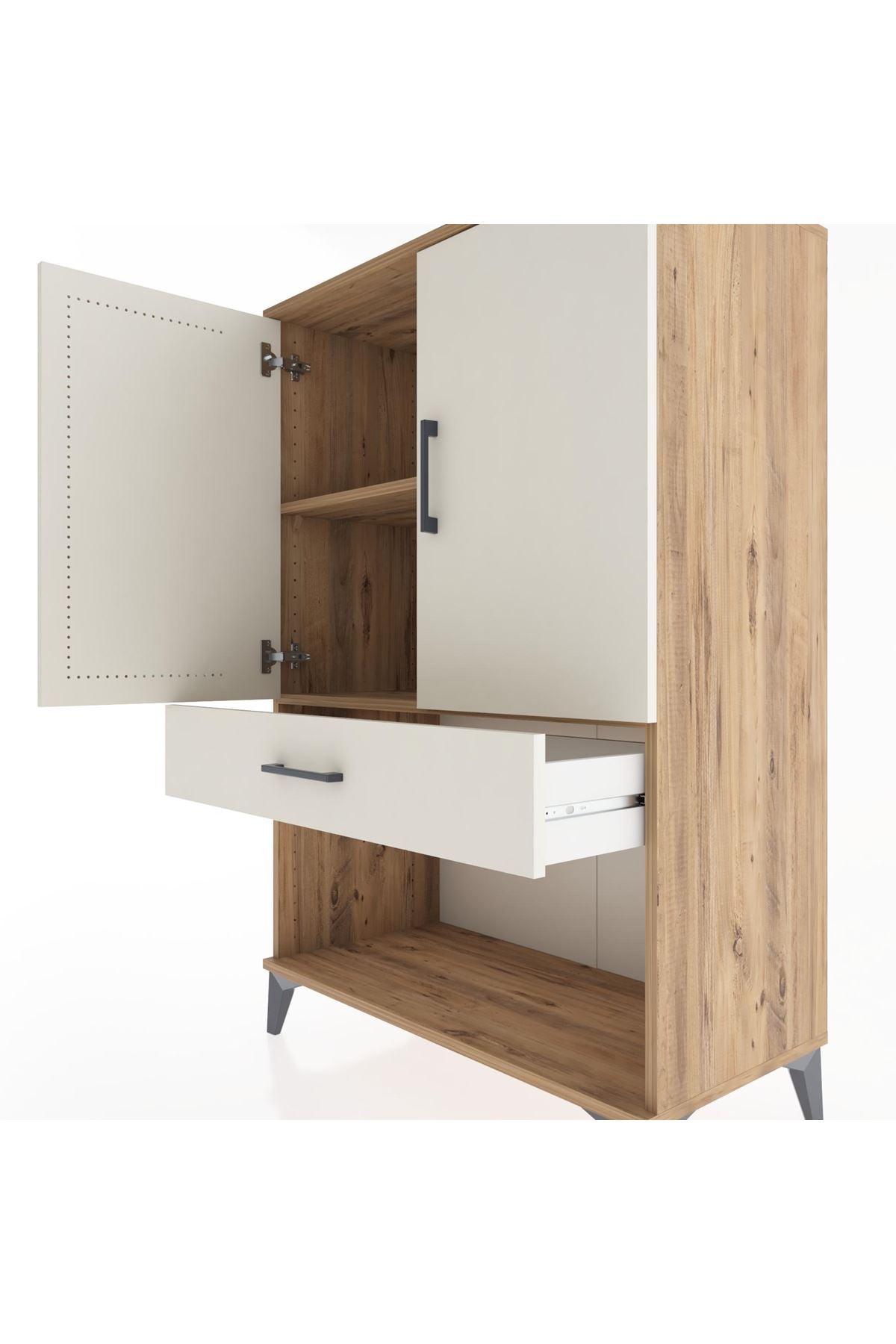 Hyperion Dolap 2 Raflı Tek Çekmeceli 2 Kapaklı 88x44x134 - S51M076V7B
