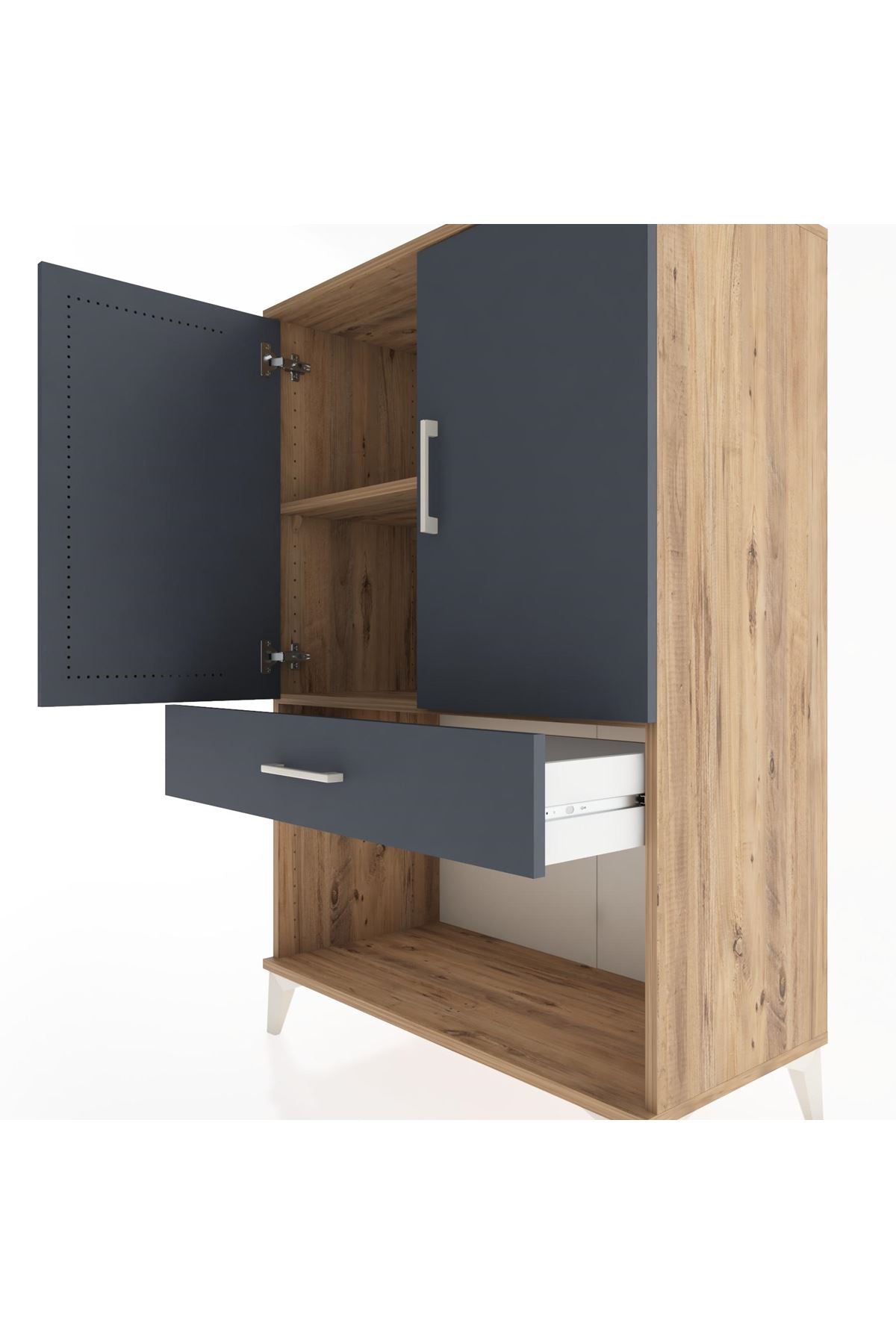 Hyperion Dolap 2 Raflı Tek Çekmeceli 2 Kapaklı 88x44x134 - S51M076V8B