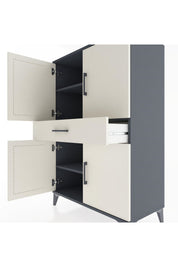 Hyperion Dolap 3 Raflı Tek Çekmeceli 4 Kapaklı 88x44x134 - S51M077V4B