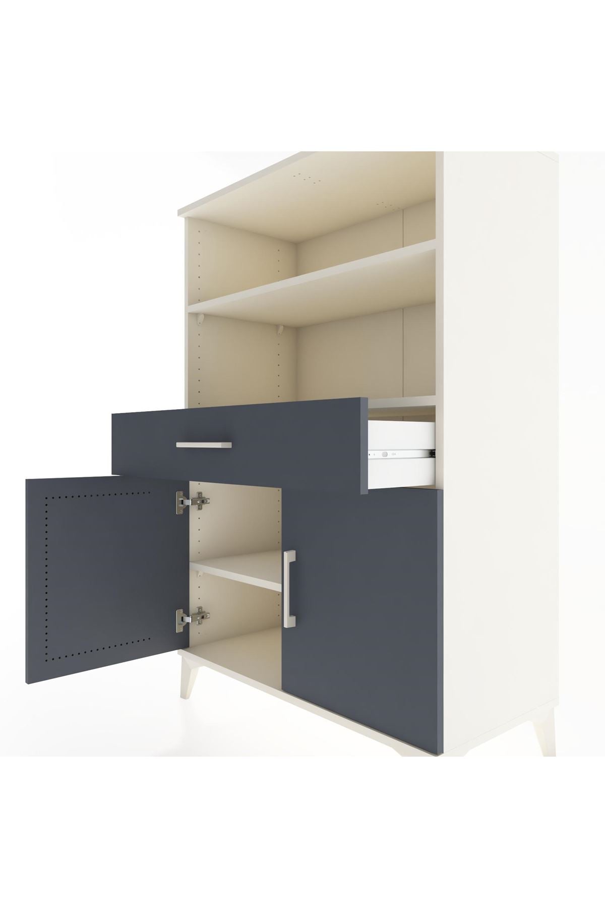 Hyperion Dolap 3 Raflı Tek Çekmeceli 2 Kapaklı 88x44x134 - S51M078V2B