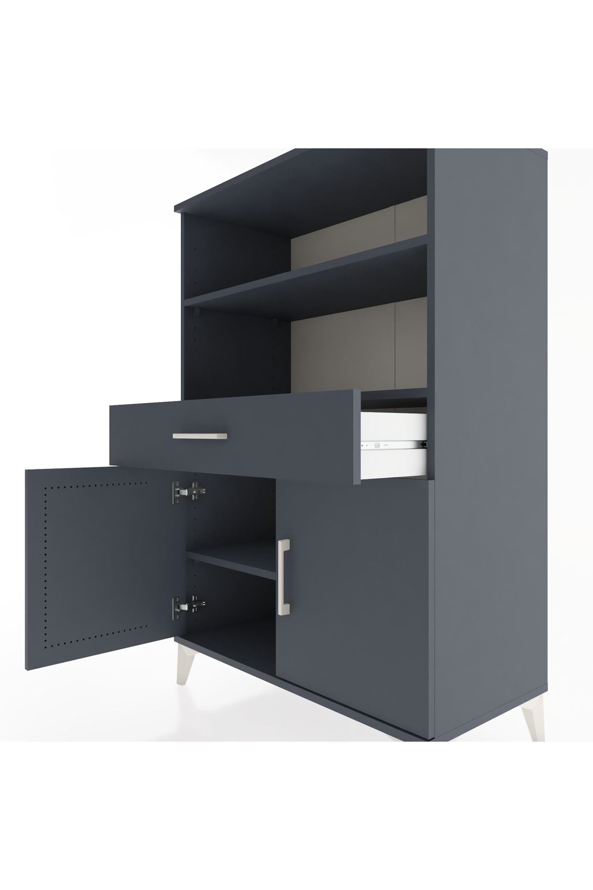 Hyperion Dolap 3 Raflı Tek Çekmeceli 2 Kapaklı 88x44x134 - S51M078V5B
