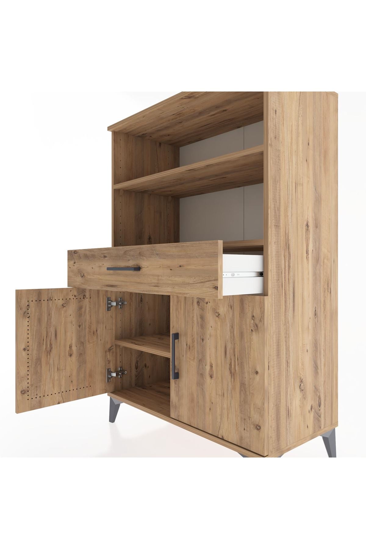 Hyperion Dolap 3 Raflı Tek Çekmeceli 2 Kapaklı 88x44x134 - S51M078V9B