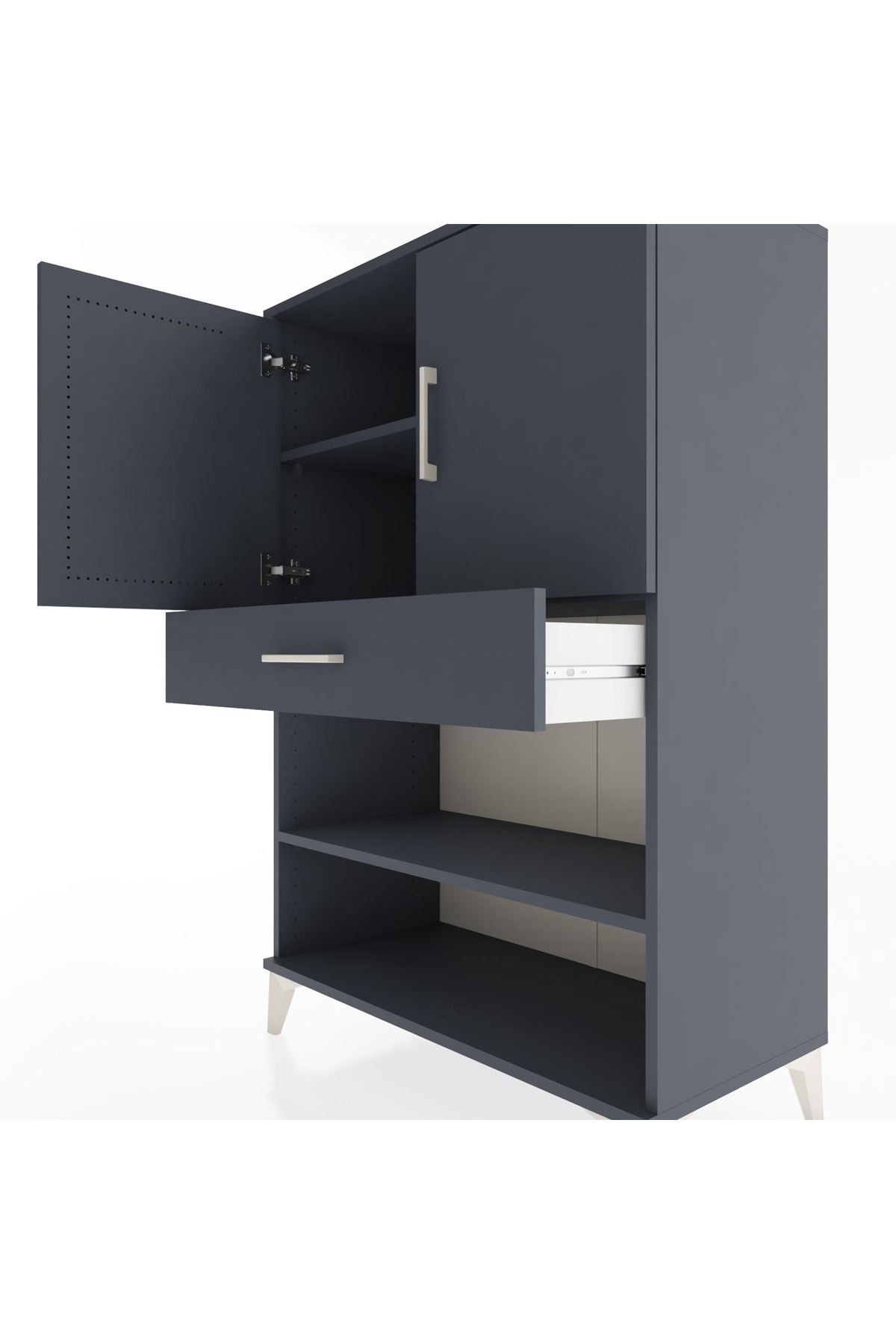 Hyperion Dolap 3 Raflı Tek Çekmeceli 2 Kapaklı 88x44x134 - S51M079V5B