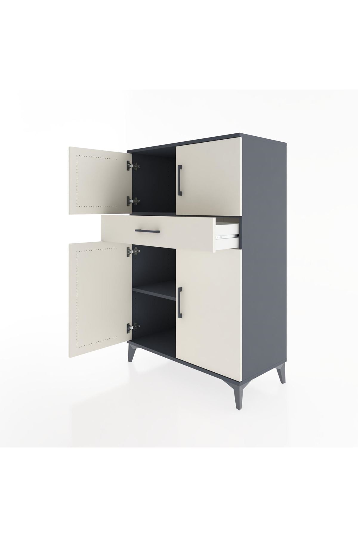 Hyperion Dolap 2 Raflı Tek Çekmeceli 4 Kapaklı 88x44x134 - S51M080V4B