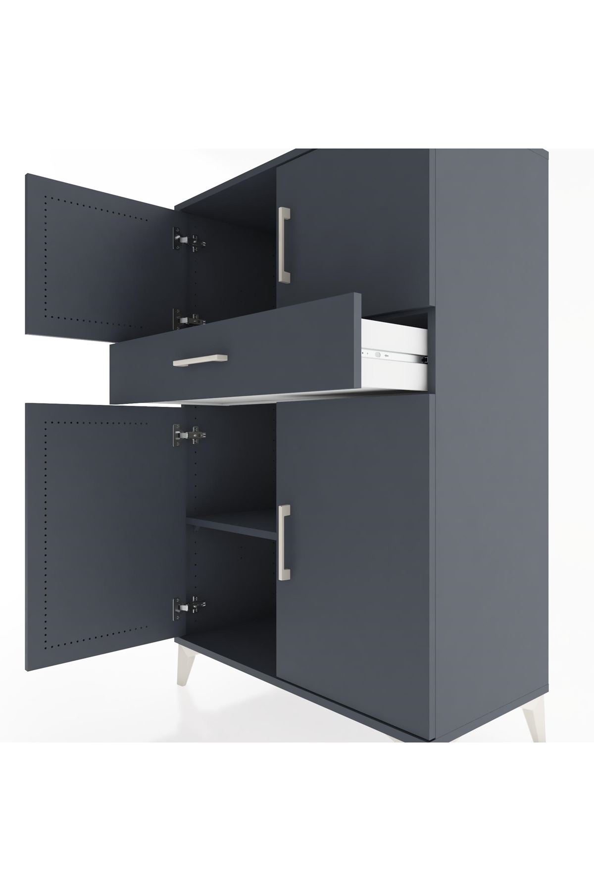 Hyperion Dolap 2 Raflı Tek Çekmeceli 4 Kapaklı 88x44x134 - S51M080V5B