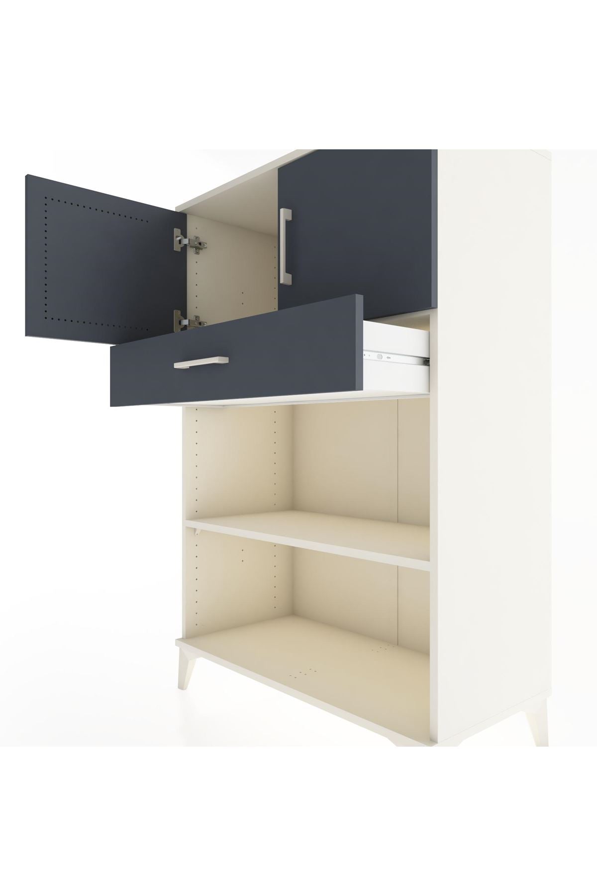 Hyperion Dolap 2 Raflı Tek Çekmeceli 2 Kapaklı 88x44x134 - S51M082V2B