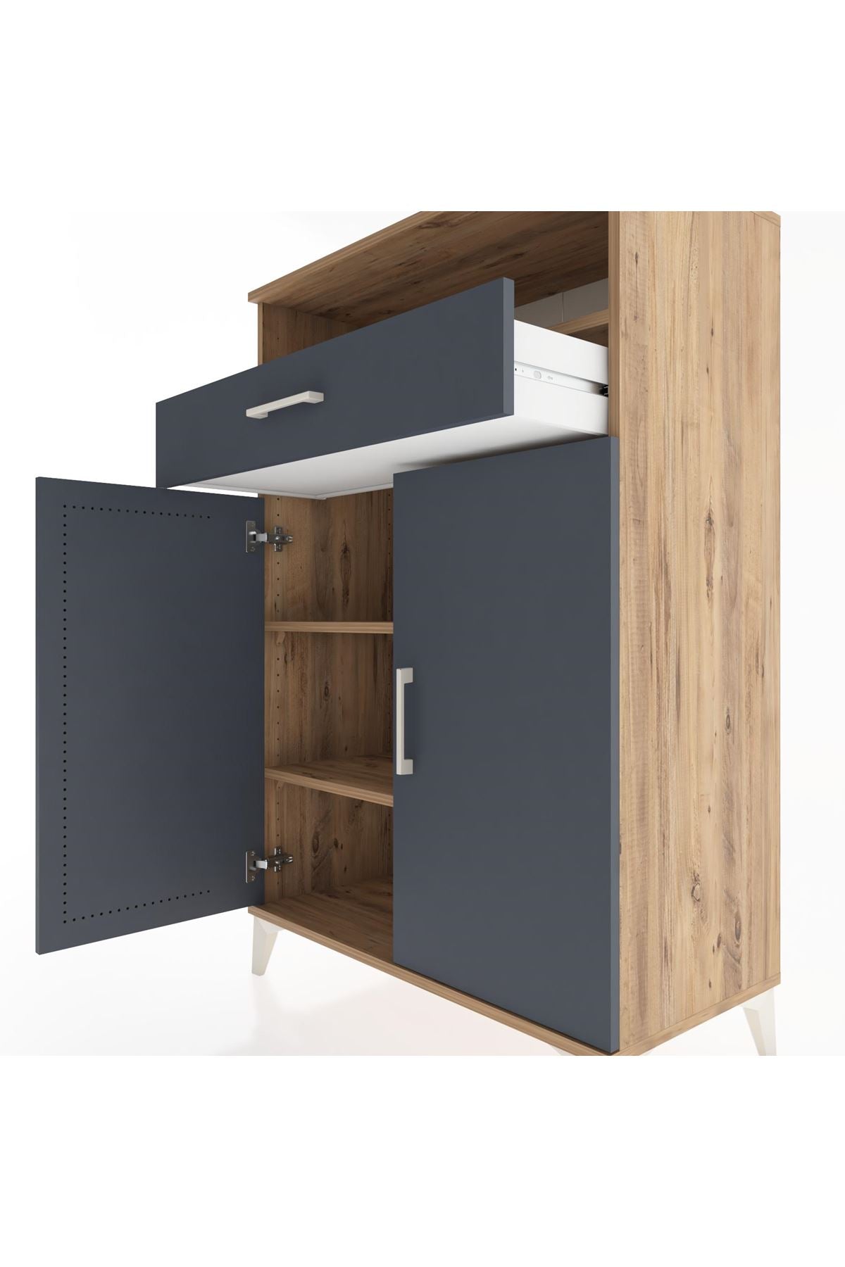 Hyperion Dolap 3 Raflı Tek Çekmeceli 2 Kapaklı 88x44x134 - S51M083V8B