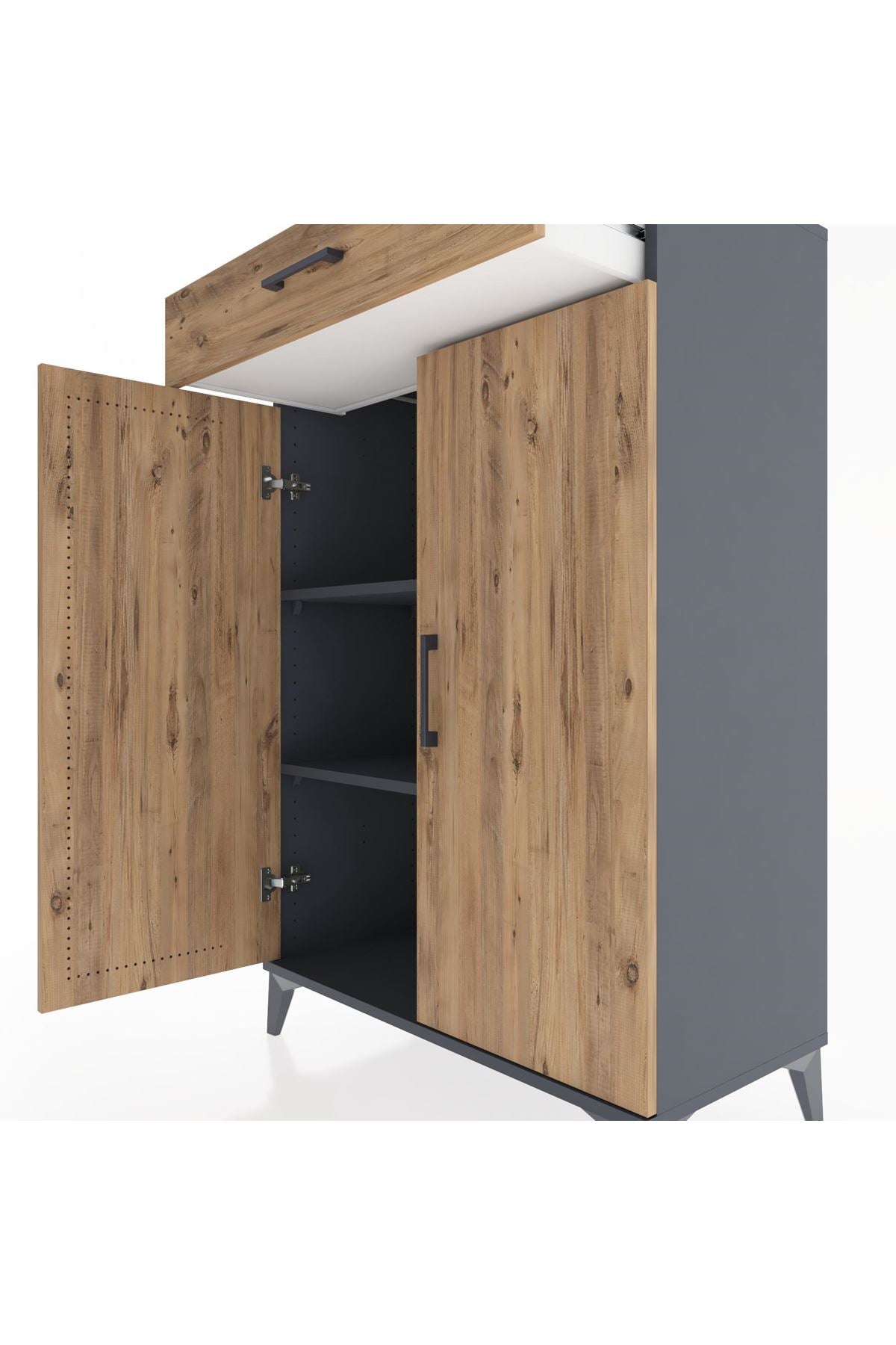 Hyperion Dolap 2 Raflı Tek Çekmeceli 2 Kapaklı 88x44x134 - S51M084V6B