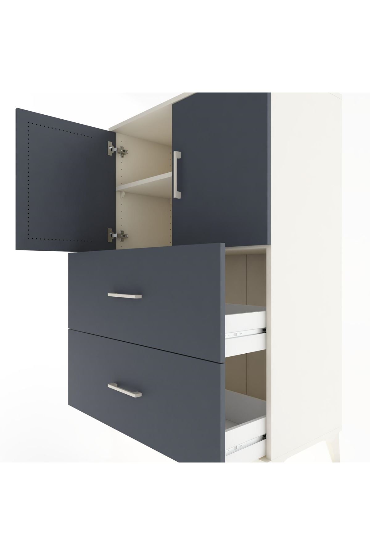 Hyperion Dolap 2 Raflı 2 Çekmeceli 2 Kapaklı 88x44x134 - S51M085V2B