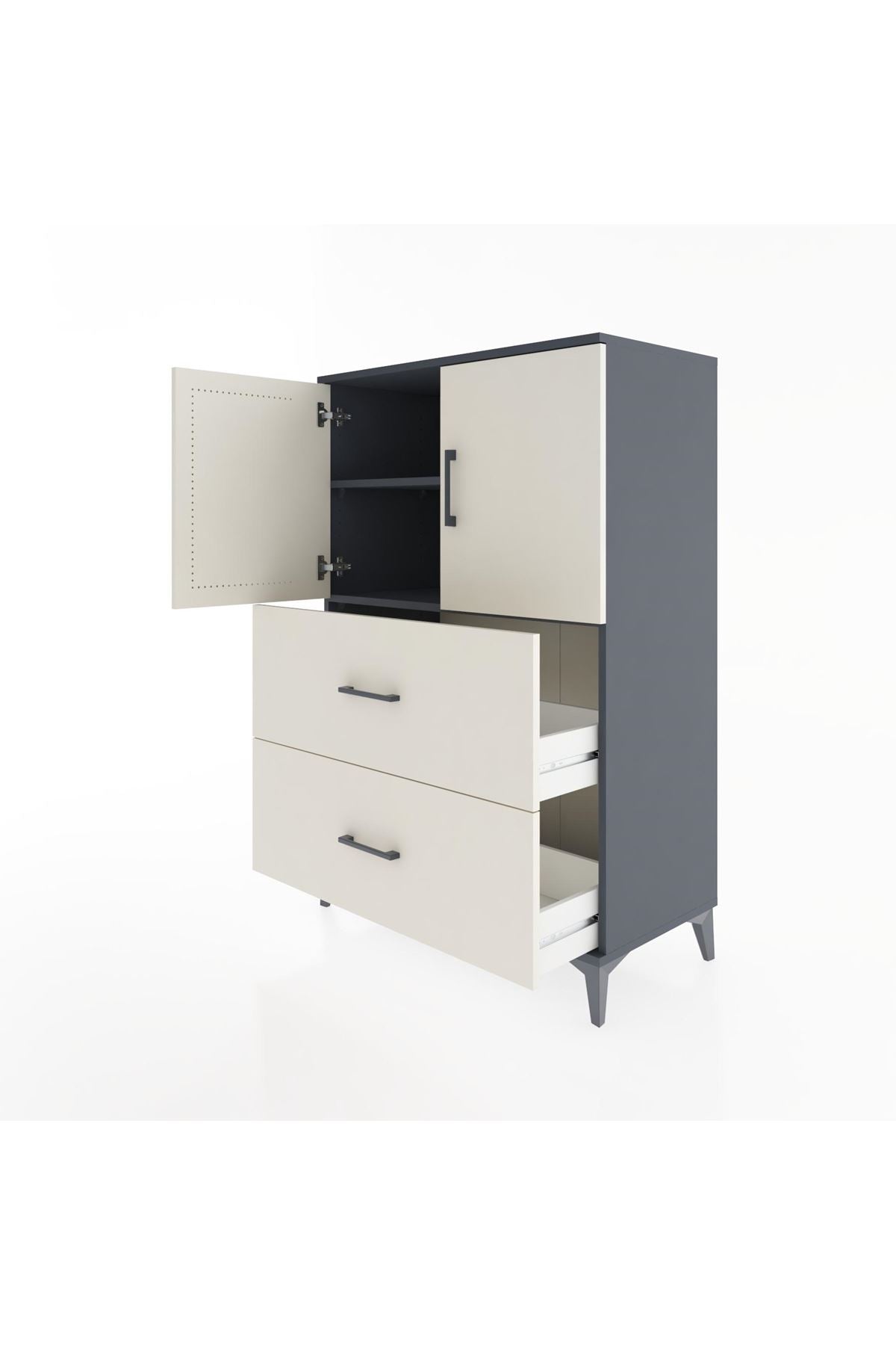 Hyperion Dolap 2 Raflı 2 Çekmeceli 2 Kapaklı 88x44x134 - S51M085V4B