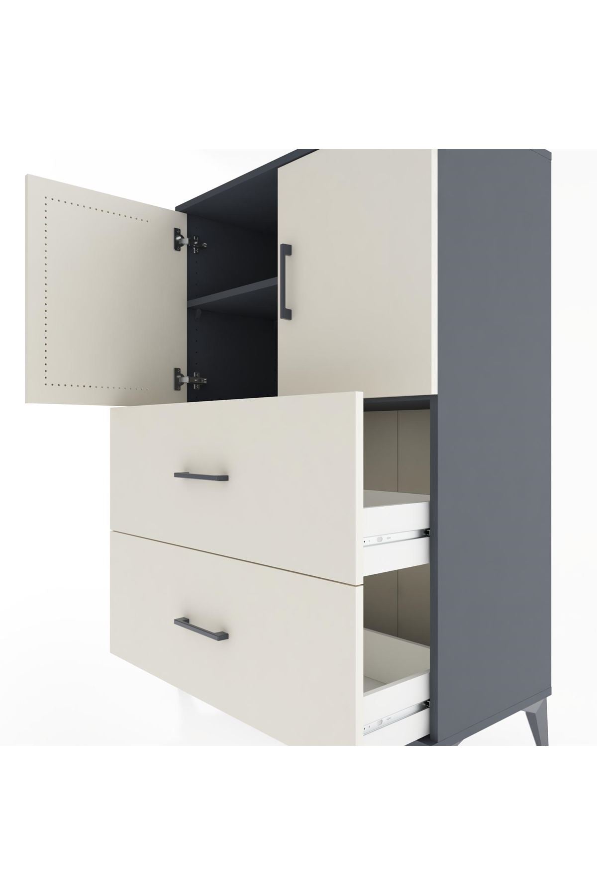 Hyperion Dolap 2 Raflı 2 Çekmeceli 2 Kapaklı 88x44x134 - S51M085V4B
