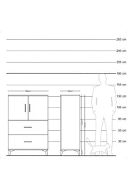 Hyperion Dolap 2 Raflı 2 Çekmeceli 2 Kapaklı 88x44x134 - S51M085V9B