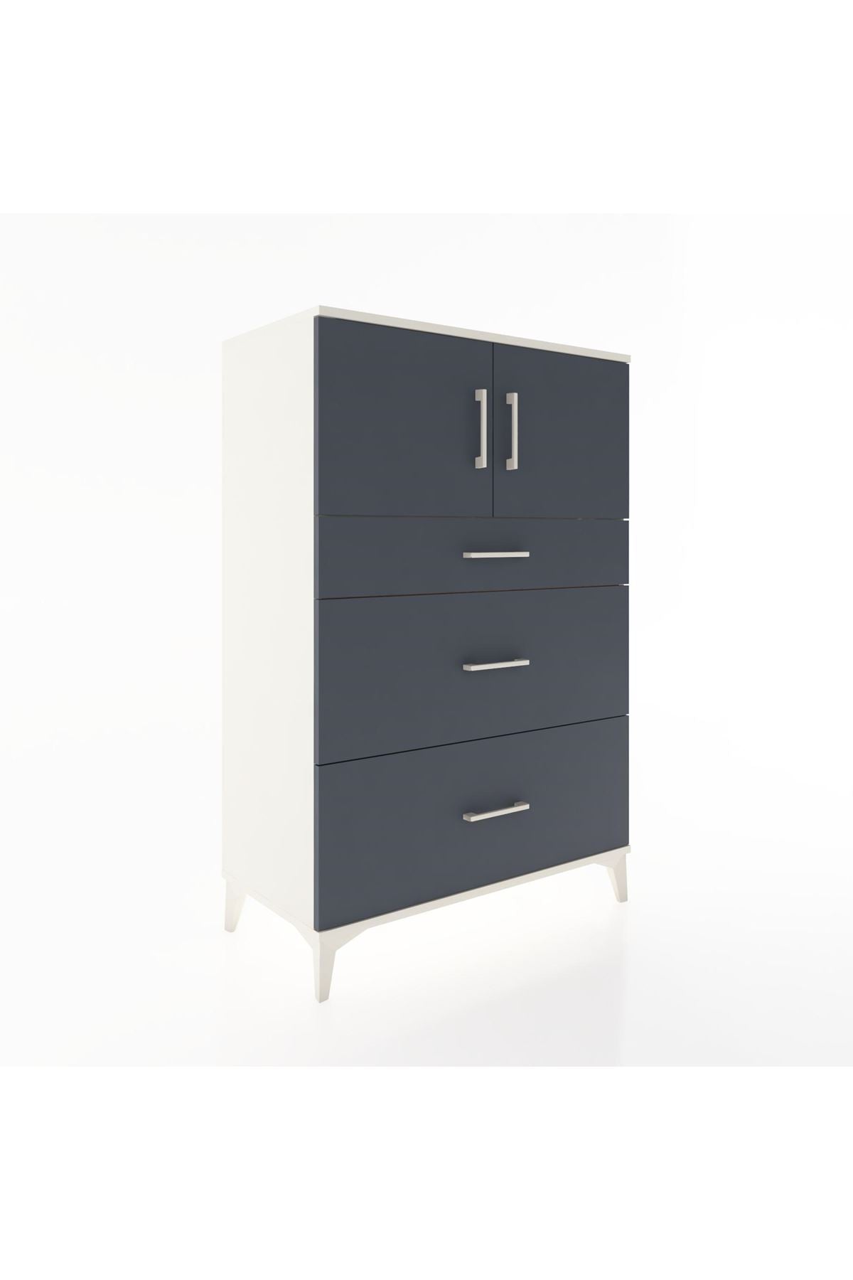 Hyperion Dolap Tek Raflı 3 Çekmeceli 2 Kapaklı 88x44x134 - S51M086V2B