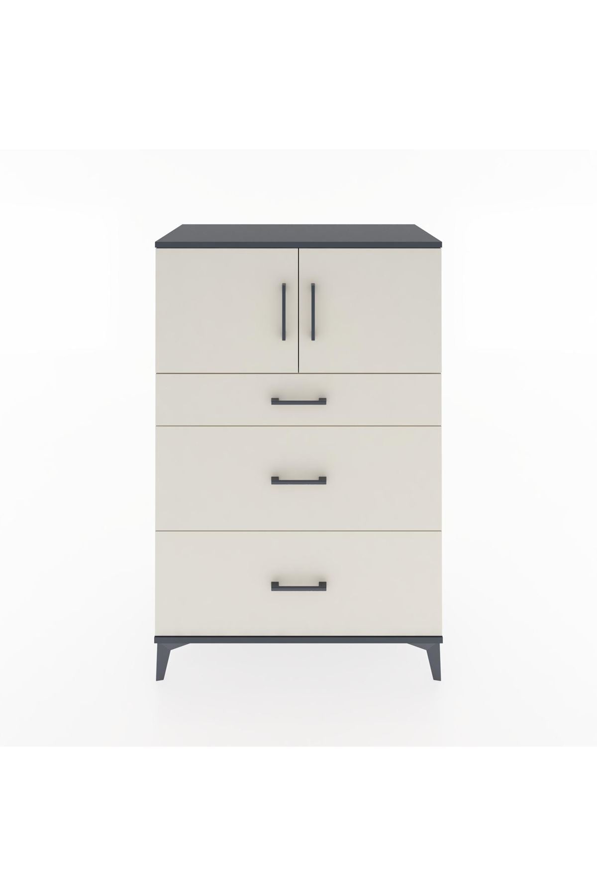 Hyperion Dolap Tek Raflı 3 Çekmeceli 2 Kapaklı 88x44x134 - S51M086V4B