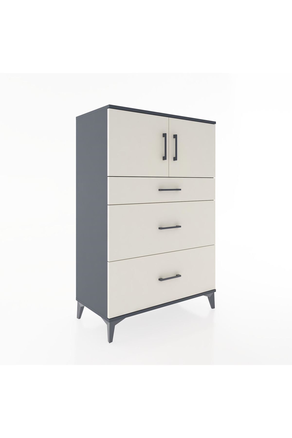 Hyperion Dolap Tek Raflı 3 Çekmeceli 2 Kapaklı 88x44x134 - S51M086V4B