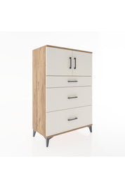 Hyperion Dolap Tek Raflı 3 Çekmeceli 2 Kapaklı 88x44x134 - S51M086V7B
