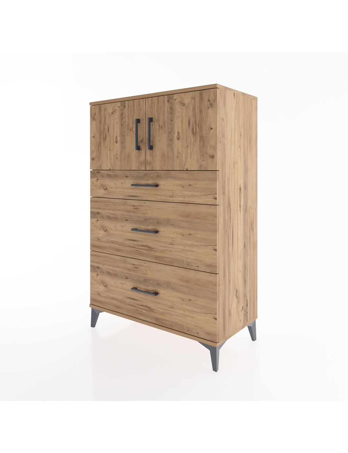 Hyperion Dolap Tek Raflı 3 Çekmeceli 2 Kapaklı 88x44x134 - S51M086V9B