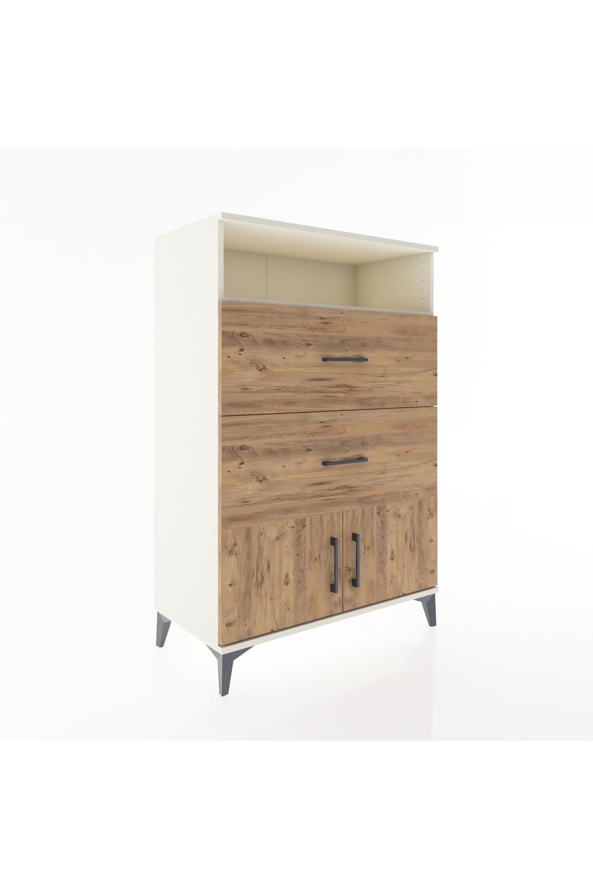 Hyperion Dolap Tek Raflı 2 Çekmeceli 2 Kapaklı 88x44x134 - S51M087V3B