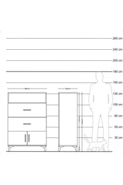 Hyperion Dolap Tek Raflı 2 Çekmeceli 2 Kapaklı 88x44x134 - S51M087V5B
