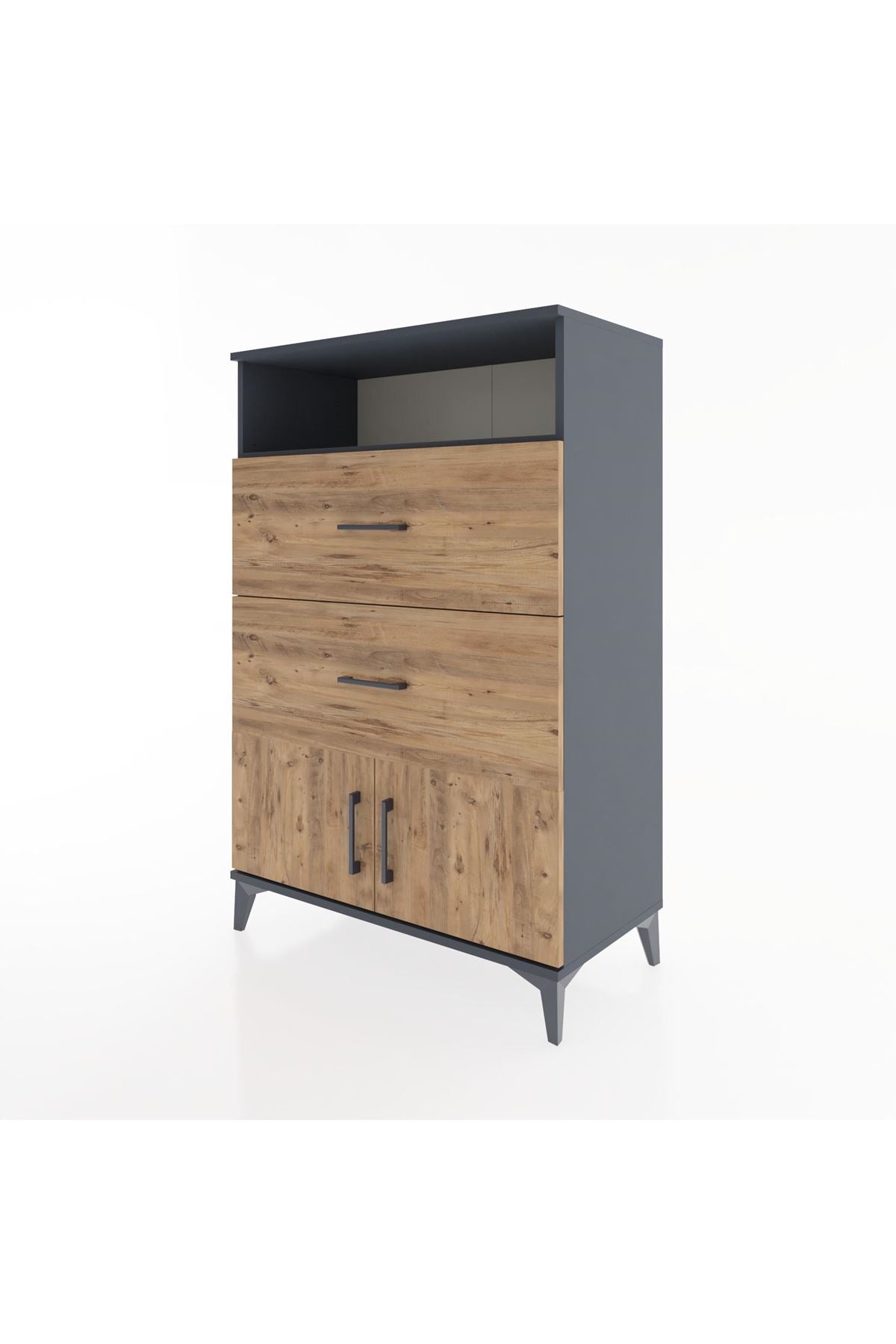 Hyperion Dolap Tek Raflı 2 Çekmeceli 2 Kapaklı 88x44x134 - S51M087V6B